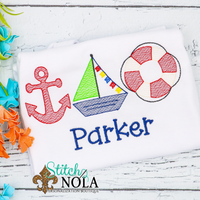 Personalized Nautical Trio Sketch Shirt