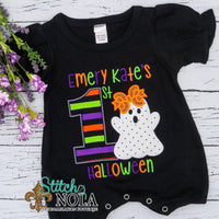 Personalized My First Halloween Applique with Ghost Colored Garment
