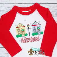 Personalized Christmas Houses Sketch Shirt