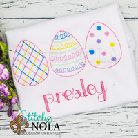 Personalized Vintage Easter Egg Trio Sketch Shirt