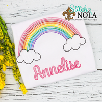 Personalized Rainbow with Clouds Sketch Shirt