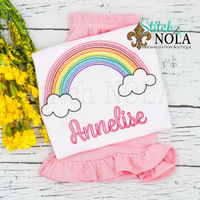 Personalized Rainbow with Clouds Sketch Shirt