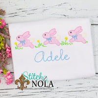 Personalized Vintage Easter Bunnies Trio Sketch Shirt
