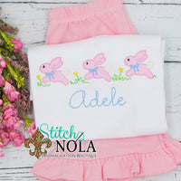 Personalized Vintage Easter Bunnies Trio Sketch Shirt