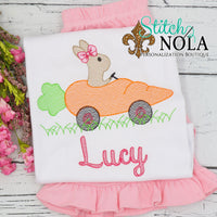 Personalized Easter Bunny Riding in Carrot Car Sketch Shirt