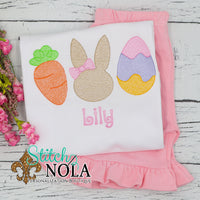 Personalized Easter Bunny Carrot & Egg Sketch Shirt