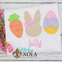 Personalized Easter Bunny Carrot & Egg Sketch Shirt