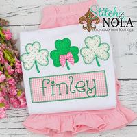 Personalized St. Patrick's Day Clover Trio Appliqué Shirt