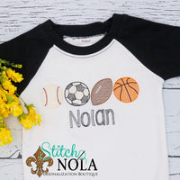 Personalized Sports Balls Sketch Shirt