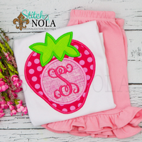 Personalized Strawberry Monogram Applique Shirt