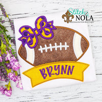 Personalized Football With Banner Applique Shirt