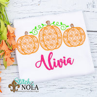 Personalized Motif Pumpkin Trio Sketch Shirt