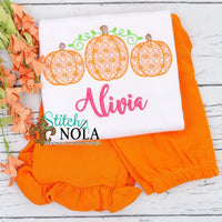 Personalized Motif Pumpkin Trio Sketch Shirt