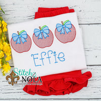 Personalized Back to School Apple Trio Sketch Shirt