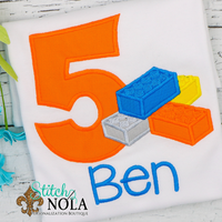 Personalized Birthday Block Appliqué Shirt