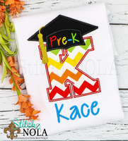 Personalized Graduation Cap Alpha Applique Shirt