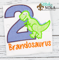Personalized Birthday Dinosaur Appliqué Shirt