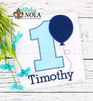 Personalized Birthday Balloon Appliqué Shirt