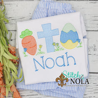 Personalized Easter Cross Carrot & Egg Sketch Shirt