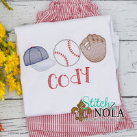 Personalized Baseball Trio Sketch Shirt