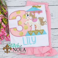 Personalized Birthday Carousel Horse Appliqué Shirt