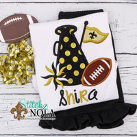 Personalized Cheerleader Megaphone Appliqué Shirt