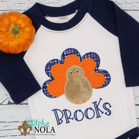 Personalized Sitting Turkey Applique Shirt