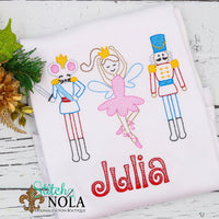 Personalized Christmas Ballet Trio Sketch Shirt