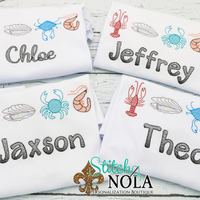 Personalized Seafood Sketch Shirt