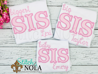 Personalized Biggest Big & Baby Sis Applique Shirt