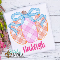 Personalized Gingham Pumpkin Sketch Shirt