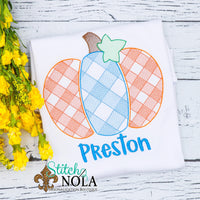 Personalized Gingham Pumpkin Sketch Shirt