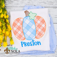 Personalized Gingham Pumpkin Sketch Shirt