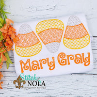 Personalized Candy Corn Sketch Trio Shirt