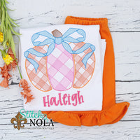 Personalized Gingham Pumpkin Sketch Shirt