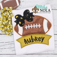 Personalized Football With Banner Applique Shirt