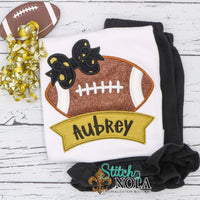 Personalized Football With Banner Applique Shirt