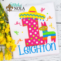 Personalized Birthday Mexican Fiesta Appliqué Shirt