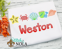 Personalized Under The Sea Beach Sketch Shirt