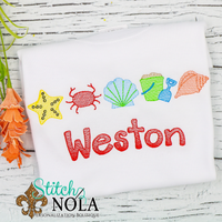 Personalized Under The Sea Beach Sketch Shirt