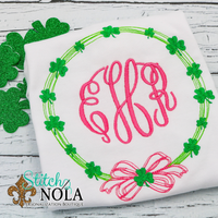 Personalized St. Patrick's Day Clover Wreath Sketch Shirt