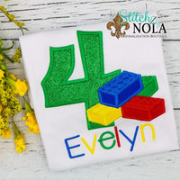 Personalized Birthday Block Appliqué Shirt
