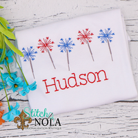 Personalized Red & Blue Sparklers Sketch Shirt