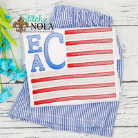 Personalized American Flag With Monogram Sketch Shirt