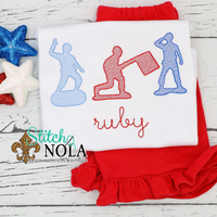 Personalized Patriotic Army Men Trio Sketch Shirt