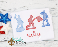 Personalized Patriotic Army Men Trio Sketch Shirt