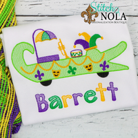 Personalized Mardi Gras Alligator Float Sketch Shirt
