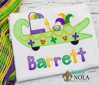 Personalized Mardi Gras Alligator Float Sketch Shirt