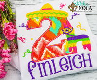 Personalized Birthday Mexican Fiesta Appliqué Shirt