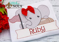 PERSONALIZED RED AND BLACK FOOTBALL ELEPHANT SKETCH SHIRT